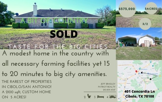 Country home with land near Austin San Antonio Texas